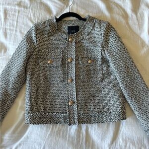 Women Tweed Jacket - Black and White